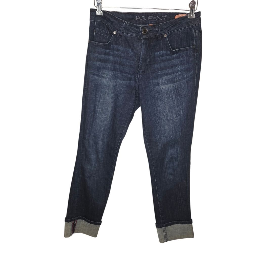 JAG Jeans Womens 4 Blue Skinny Ankle Cuffed Dark Wash Stretch Denim